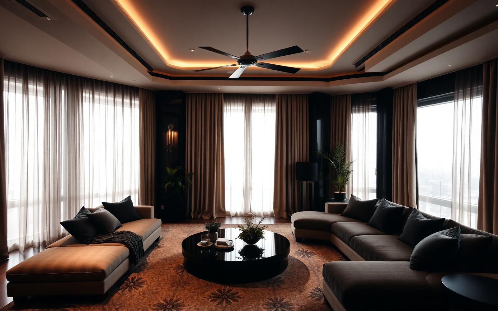 Sala elegante con cortinas a la medida